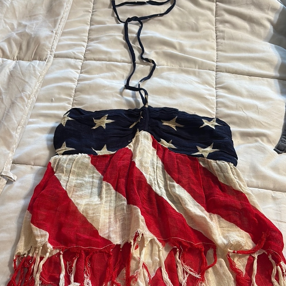 Patriotic Flag Print Crop Top